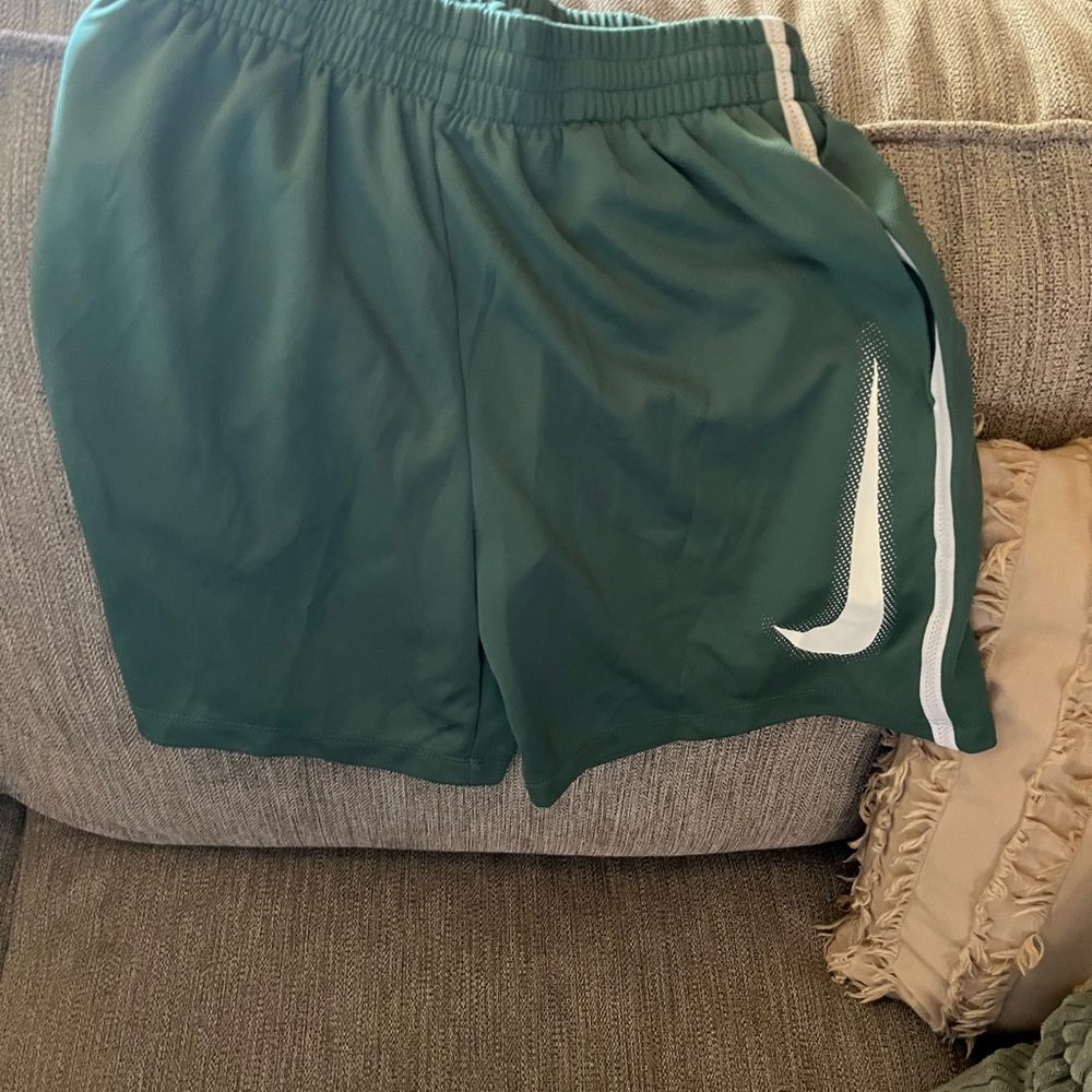 Nike Kids Shorts in Green with White Stripe